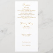 Custom Monogram Elegant Modern Gold Wedding Programm (Rückseite)