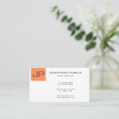 Custom Monogram Elegant Moderne Minimalistisch Visitenkarte (Stehend Vorderseite)