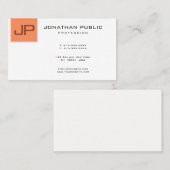 Custom Monogram Elegant Moderne Minimalistisch Visitenkarte (Vorne/Hinten)