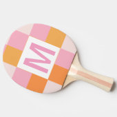 Custom monogram Elegant pink geometric pattern  Tischtennis Schläger (Seitenansicht)