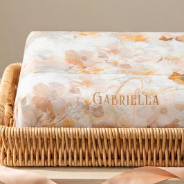 Custom Monogram Elegant Watercolor Floral Seidenpapier