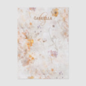 Custom Monogram Elegant Watercolor Floral Seidenpapier (Vorderseite)