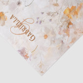 Custom Monogram Elegant Watercolor Floral Seidenpapier (Ausschnitt)