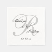 Custom Monogram Elegant Wedding Paper Napkins Serviette (Vorderseite)