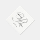 Custom Monogram Elegant Wedding Paper Napkins Serviette (Ecke)