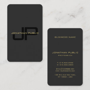 Custom Monogram Elegante Imitats Gold Vertical Oce Visitenkarte