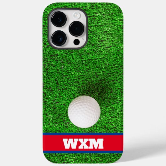 Custom Monogram Fairway Golf Ball Case-Mate iPhone Hülle (Rückseite)