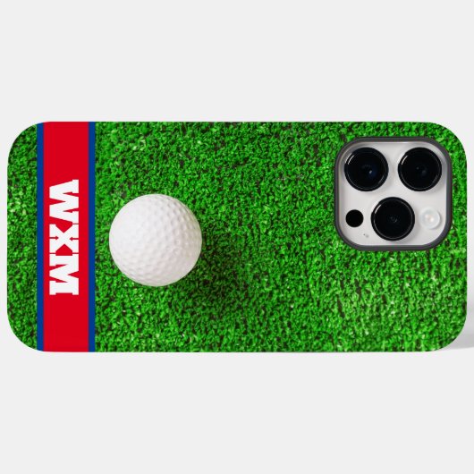 Custom Monogram Fairway Golf Ball Case-Mate iPhone Hülle (Rückseite (Horizontal))