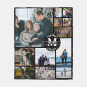 Custom Monogram Family 12 Foto Collage Fleecedecke (Vorderseite)