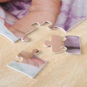 Custom Monogram Family Foto Collage Red Heart Puzzle (Seite)