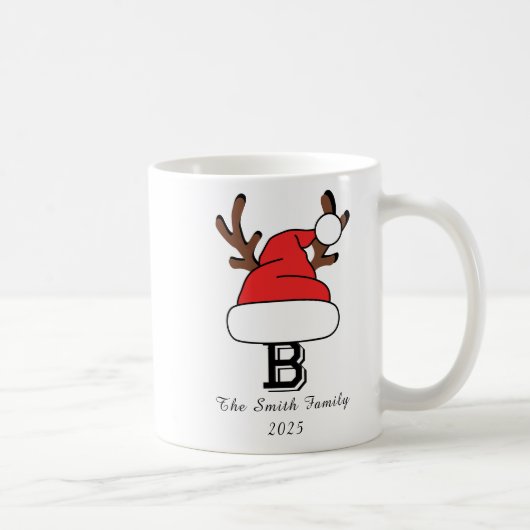 Custom Monogram Family Weihnachten Kaffeetasse (Rechts)