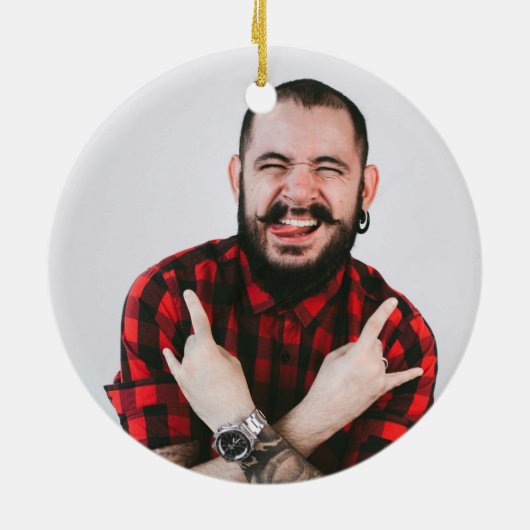 Custom Monogram Family Weihnachten Karierte Weihna Keramik Ornament (Hinten)