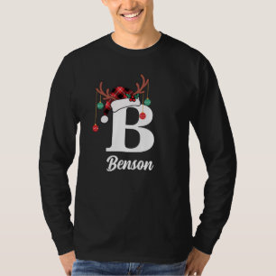 Custom Monogram Family Weihnachten Karierte Weihna T-Shirt