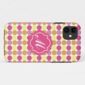 Custom Monogram farbenfrohe Dots iPhone Case (Rückseite (Horizontal))