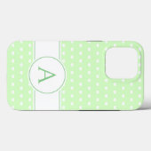 Custom Monogram fein hellgrün und weiß Case-Mate iPhone Hülle (Rückseite (Horizontal))