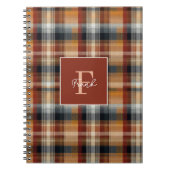 Custom Monogram Festive Gingham Style Pattern Notizblock (Vorderseite)