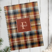 Custom Monogram Festive Gingham Style Pattern Notizblock