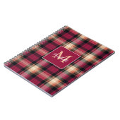 Custom Monogram Festive Gingham Style Pattern Notizblock (Linke Seite)