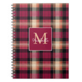 Custom Monogram Festive Gingham Style Pattern Notizblock (Vorderseite)