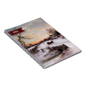 Custom Monogram Fine Art Weihnachtsgeschenk Notizblock (Rechte Seite)