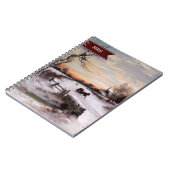 Custom Monogram Fine Art Weihnachtsgeschenk Notizblock (Linke Seite)