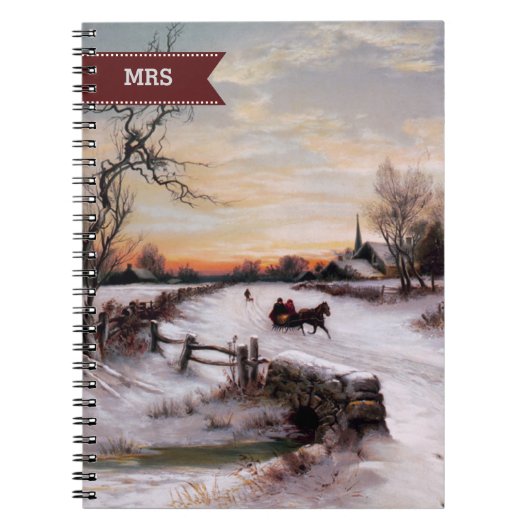 Custom Monogram Fine Art Weihnachtsgeschenk Notizblock (Vorderseite)