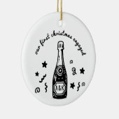 Custom Monogram First Christmas Engaged Ornament (Rechts)