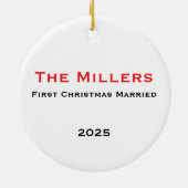 Custom Monogram First Christmas Married Ornament (Hinten)
