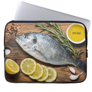 Custom Monogram Fish Dorado Laptopschutzhülle
