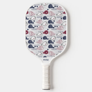 Custom Monogram Fish Pattern Pickleball Schläger