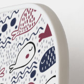 Custom Monogram Fish Pattern Pickleball Schläger (Linke Seite)