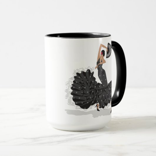 Custom Monogram Flamenco-Tasse Tasse (VorderseiteRechts)