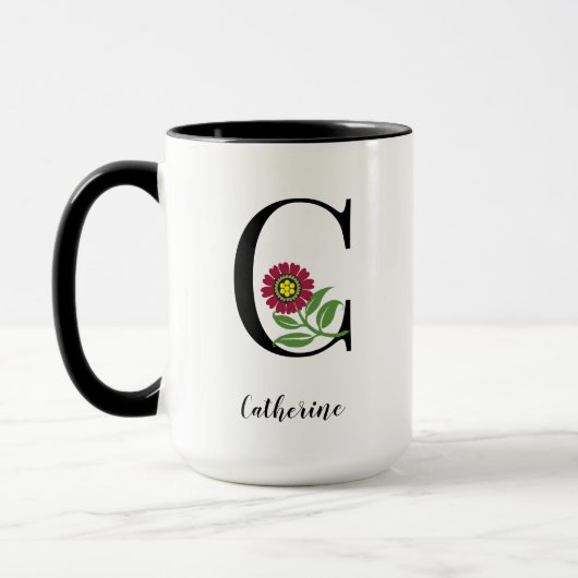 Custom Monogram Flamenco-Tasse Tasse (Links)