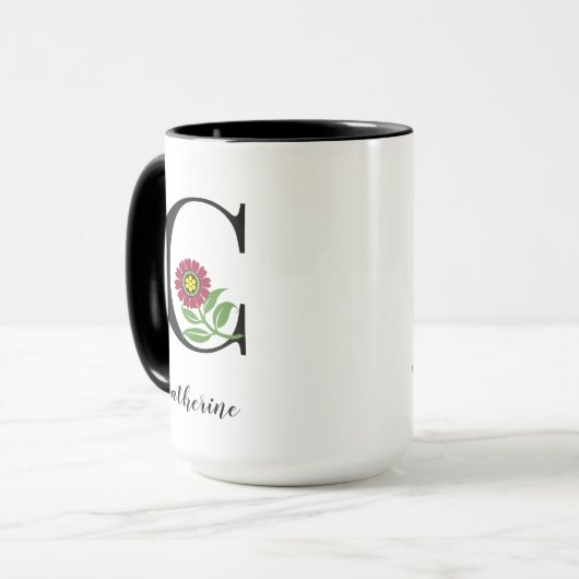 Custom Monogram Flamenco-Tasse Tasse (Vorderseite Links)