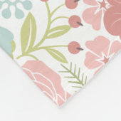 Custom Monogram Fleece Blanket floral Pastell Cosy (Ecke)