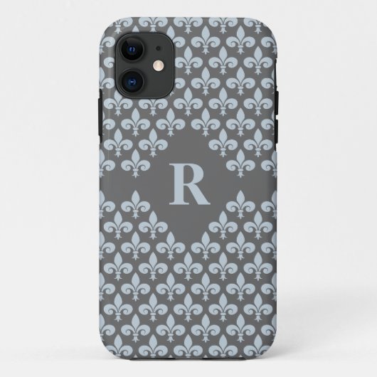 Custom Monogram Fleur-De-Lis iPhone 5 Case-Mate Hülle (Rückseite)