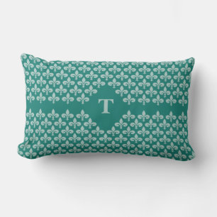 Custom Monogram Fleur-De-Lis Wurfkissen Lendenkissen