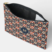 Custom Monogram Floral Japanisches Muster Zubehörtasche (Offen)