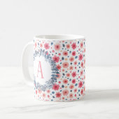 Custom Monogram Floral Kaffeetasse (Vorderseite Links)
