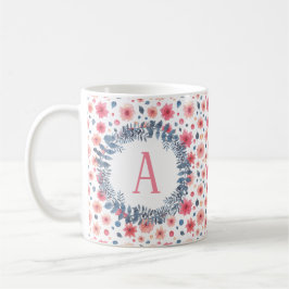 Custom Monogram Floral Kaffeetasse