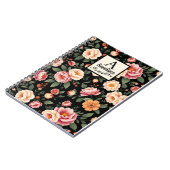 Custom Monogram floral Mary Delany Inspiriert Notizblock (Linke Seite)