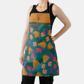 Custom monogram floral moderne grüne Frau Schürze (InSitu)