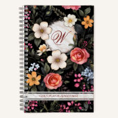 Custom Monogram Floral Notizblock (Vorderseite)
