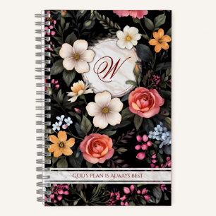 Custom Monogram Floral Notizblock