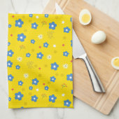 Custom Monogram Floral Print Geschirrtuch (Viertel Falte)