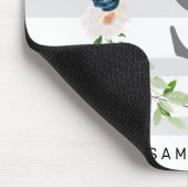 Custom Monogram Floral Wreath Greath Background Mousepad (Ecke)