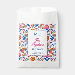 Custom Monogram Folk Art Floral Fiesta Wedding Geschenktütchen