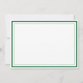 Custom Monogram Forest Green Border Stationery  Mitteilungskarte (Rückseite)