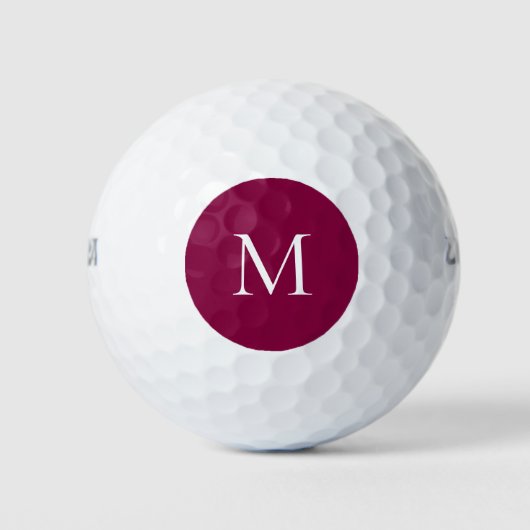 Custom Monogram Fuchsia schwarz Golfball (Vorderseite)