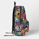 Custom Monogram Funny Cats Illustration Bedruckter Rucksack (Links)